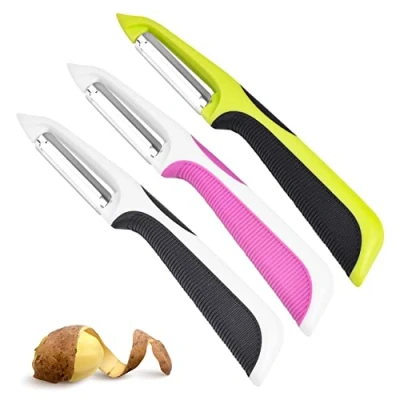Image of Potato Peelers Stainless Steel Rotary Peeler for Kitchen Vegetable Fruit Suitable Fruits (3pcs)