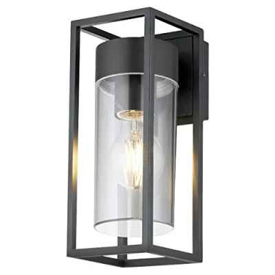 Image of Outdoor Exterior Modern Garden Wall Light Lantern Clear Diffuser LED Compatible Includes 4w Bulb ZLC079K