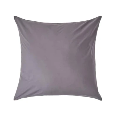 Image of HOMESCAPES Dark Grey Pure Egyptian Cotton Euro Size Pillowcase 60 x cm 200 TC 400 Thread Count Percale Equivalent Large Square Pillow Case with Zip