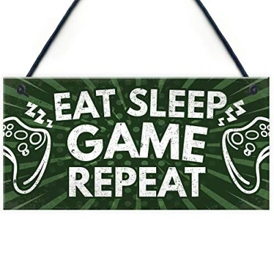 Image of RED OCEAN Gaming Gamer Accessories Boys Bedroom Man Cave Door Sign Birthday Gift For Him Son Dad Brother