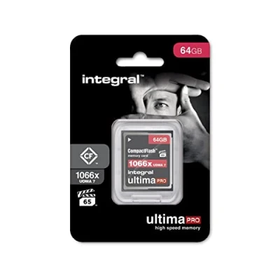 Image of Integral 64GB Compact Flash Card UDMA 7 1066x Speed VPG 65 160MB/s Read and 135MB/s Write Professional High