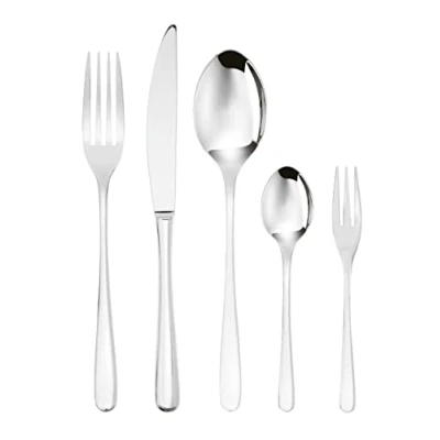 Image of Sambonet Taste 52553 G6 Stainless Steel Crockery Set 18/10 for 12 People, 30 Pieces: 6 Forks, Spoons, Knives, Teaspoons, Dessert Dishwasher Safe