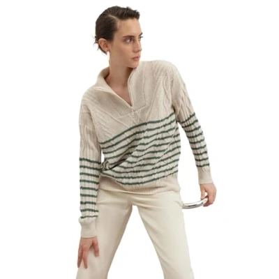 Image of Trendyol FeMan Oversize Basic Standing Collar Knitwear Sweater,Rock,M