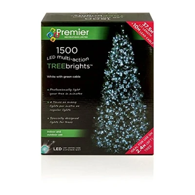 Image of 1,500 LED (37.5m) Premier TreeBrights Cluster Christmas Tree Lights Cool White