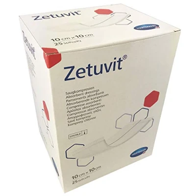Image of Hartmann Zetuvit Sterile Absorbent Dressing Pads, 10cm x 10cm, Pack of 25