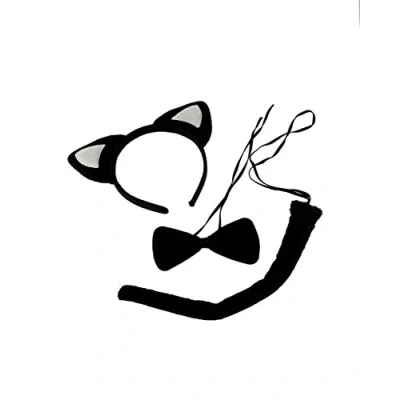 Image of Zac&#039;s Alter Ego Party Cosplay Costume Fancy Dress Instant Black Cat Set Ideal for World Book Day &amp; Halloween