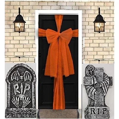 Image of Halloween Decoration Door Bow 9m ORANGE Scene Setter
