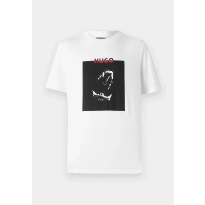 Image of HUGO Dobero Print Tshirt, Men&#039;s, Size: XXL, White