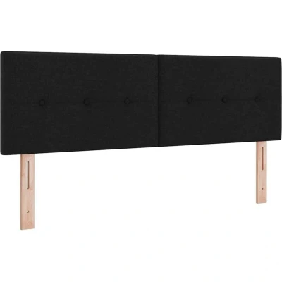 Image of vidaXL Headboard Button Tufted Black 160 cm Fabric