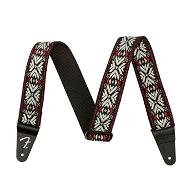 Image of Fender Pasadena Woven Guitar Strap RED SNOWFLAKE