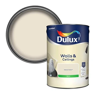 Image of Dulux Silk Emulsion Paint For Walls And Ceilings Natural Calico 5 Litres