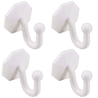 Image of 4x White Self Adhesive Curtain Tie Back Hooks Stick On Rust Proof Drape Tassel Holders