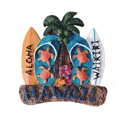 Image of Waikiki Hawaii USA 3D Fridge Magnet Souvenir Gift Collection Home &amp; Kitchen Decoration Magnetic Sticker America Refrigerator
