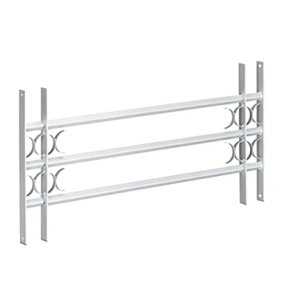 Image of Relaxdays Burglary Protection Window Grille Pull Out Galvanized Steel Security Bars, Grey, 3.5 x 150 45 cm