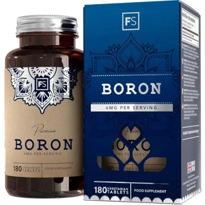 Image of FS Boron 180 Supplements High Strength Vegan Tablets 6mg per Serving 3 Month Supply Gluten, Allergen Free &amp; Non GMO Manufactured in The UK