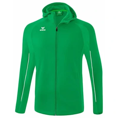 Image of Erima Liga Star Training Jacket with Hood, Emerald/White, L