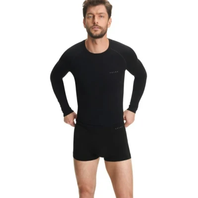 Image of FALKE Men&#039;s Wool Tech Light M BX Functional Yarn Quick Dry 1 Piece Base Layer Underwear, Black (Black 3000), S