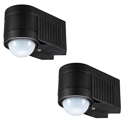 Image of Luton Outdoor 360 Degree Corner Mount PIR Sensor Litecraft (Black, Pack of 2)