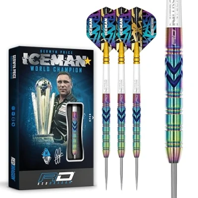 Image of RED DRAGON Gerwyn Iceman Price Ionic 21 Gram Premium Tungsten Darts Set with Flights and Stems