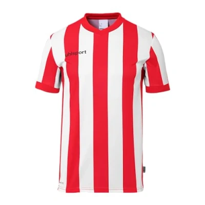 Image of uhlsport Retro Stripe Shirt Short Sleeve Football Jersey in Design for Men and Children Red/White