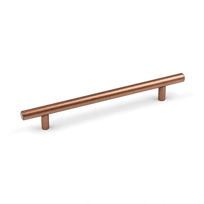Image of Antique Copper Kitchen Cupboard Handle 160mm Hole Centre 10 Pack T Bar Cabinet Drawer Pull