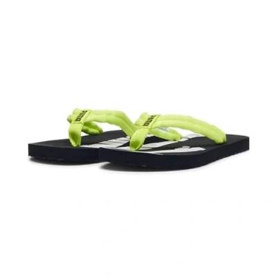 Image of Puma Unisex Youth Epic Flip V2 Jr Flops, Lime Pow Black White, 3 UK
