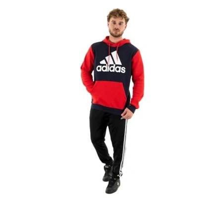 Image of adidas Men&#039;s Essentials Fleece Big Logo Hoodie, legend ink/better scarlet, M