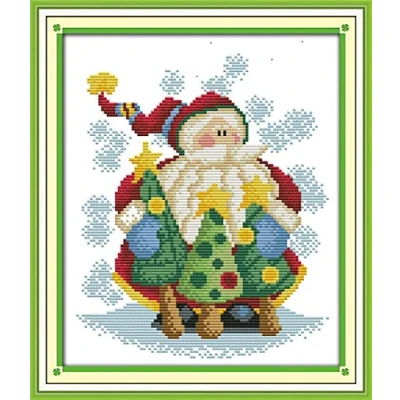 Image of Cross Stitch Kits, Santa Claus Christmas Awesocrafts Easy Patterns Stitching Embroidery Kit Supplies Gifts, Stamped (Santa Claus, Stamped)