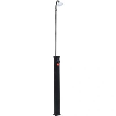 Image of vidaXL Garden Solar Shower Black 215 cm 8 L