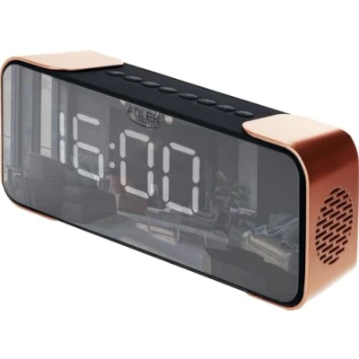 Image of Adler Alarm Clock Radio, Black, Silver, Standard