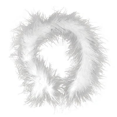 Image of Bristol Novelty BA245 Feather Headband with Tinsel 1pc White, womens, One Size