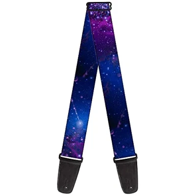 Image of Buckle Down Guitar Strap, Galaxy Blues Purples, 2 Inches Wide
