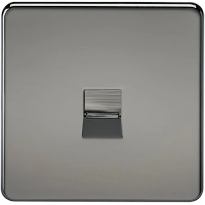 Image of KnightsBridge Screwless Black Nickel Telephone Extension Socket