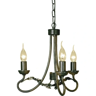 Image of Olivia Chandelier 3 Light Black, Gold Finish, E14