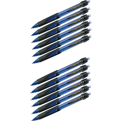 Image of uni ball® Powertank Ballpoint Pen with Push Mechanism, Stroke Width 0.4 mm, Ink Colour: Red, 12 Stück blau, 1 item