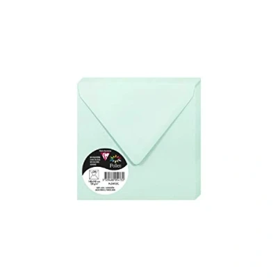 Image of Clairefontaine Ref 5413C Pollen Envelopes (Pack of 20) 140 x 140mm Sized, 120gsm Paper, Gummed Seal, Inkjet &amp; Laser Printer Compatible, Acid Free Jade Green