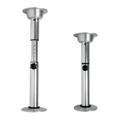 Image of Marvix Pedestal Table Leg Adjustable Detachable Top Telescopic Stand Chrome For Caravan, Motorhome, Campervan, Boat