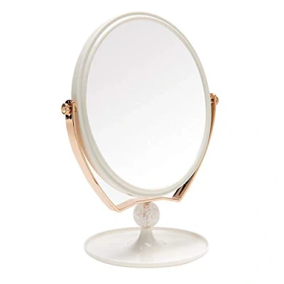 Image of YEAKE Magnifying Makeup Vanity Mirror,ABS Plastic Double Sided 3X Magnification 360Swivel Beauty Make Up Mirror Cosmetic Table Desk 8&quot; Oval