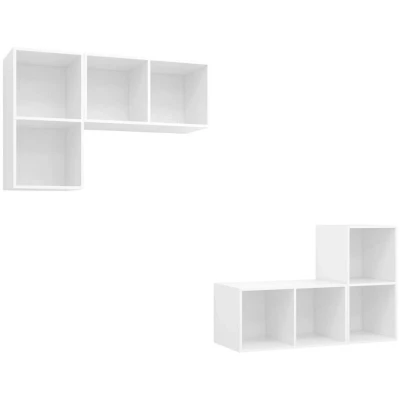 Image of vidaXL Wall mounted TV Cabinets 4 pcs White Engineered Wood
