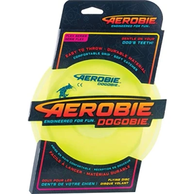 Image of Aerobie Dogobie Disc Aerodynamic Spoiler Rim Design, Tear &amp; Puncture Resistant, Gentle on Dog’s Mouths, Easy to Throw, Fun Flying Pet Frisbee Dog Toy