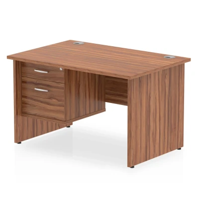 Image of Impulse 1200 Rectangle Panel End Leg Desk Walnut 1 x 2 MI001969