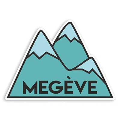 Image of 2 x 10cm Megeve France Vinyl Stickers Ski Mountain Luggage Sticker #31418 (10cm Wide)