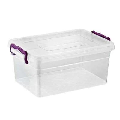 Image of Set Of Two Plastic Storage Box Boxes Lid Handles Food Container Home Kitchen Office UK (10L)