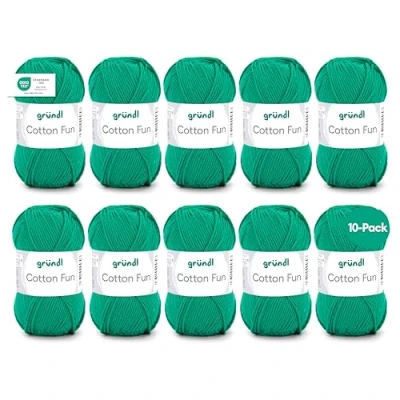 Image of Gründl Cotton Fun Wool Cotton, grass green, 27.00 x 11.00 07.00 cm