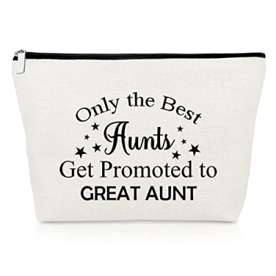 Image of Aunt Gift New Makeup Bag Auntie to Be Gifts from Niece and Nephew Thank You Mother&#039;s Day Christmas Birthday for Cosmetic Pouch Best Great Ever
