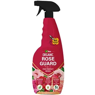 Image of Vitax Ltd 5RGRTU Organic Rose Guard Ready to Use Spray, Protection from Aphids, Powdery Mildew and other Leaf Diseases, 750ML