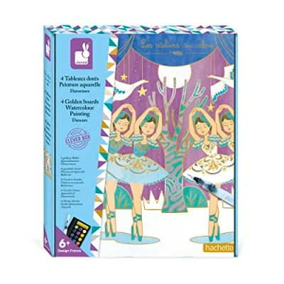 Image of Janod Watercolour Painting Set Garden Animals Les Ateliers du Calme Children’s Arts &amp; Crafts Kit 4 Gilded Pictures Fine Motor Skills Concentration 6 Years +, J07965