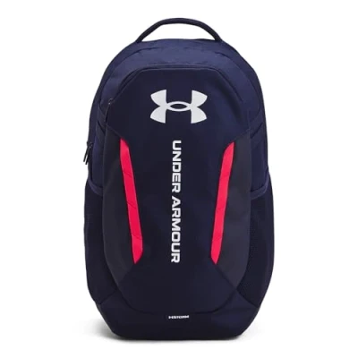 Image of Under Armour Unisex Adult Hustle 6.0 Backpack, (412) Midnight Navy / White, One size fits most