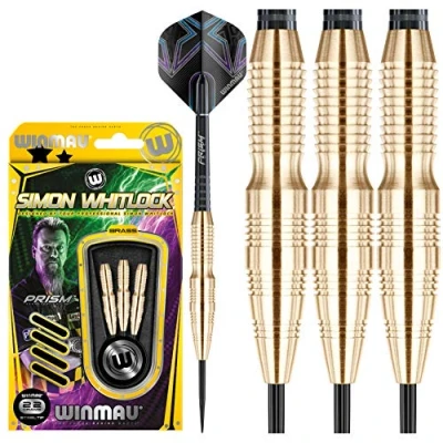 Image of WINMAU Champions Simon Whitlock Brass: 24g Darts Set with Flights and Stems