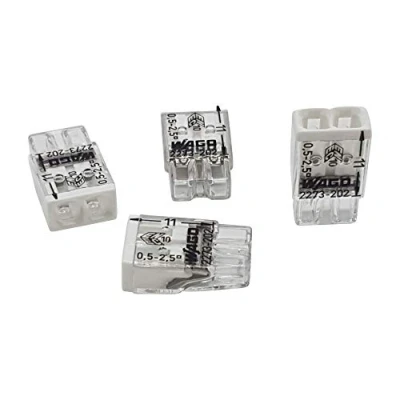 Image of Wago 2273 202 Pack of 50 COMPACT Terminal Terminals Ø 0.5 2.5 mm² 2 Pin Clear/White